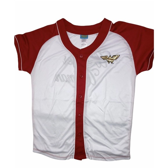 DC Comics Wonder Woman Baseball Jersey Raglan Button Down Licensed JRS Medium - Picture 10 of 12